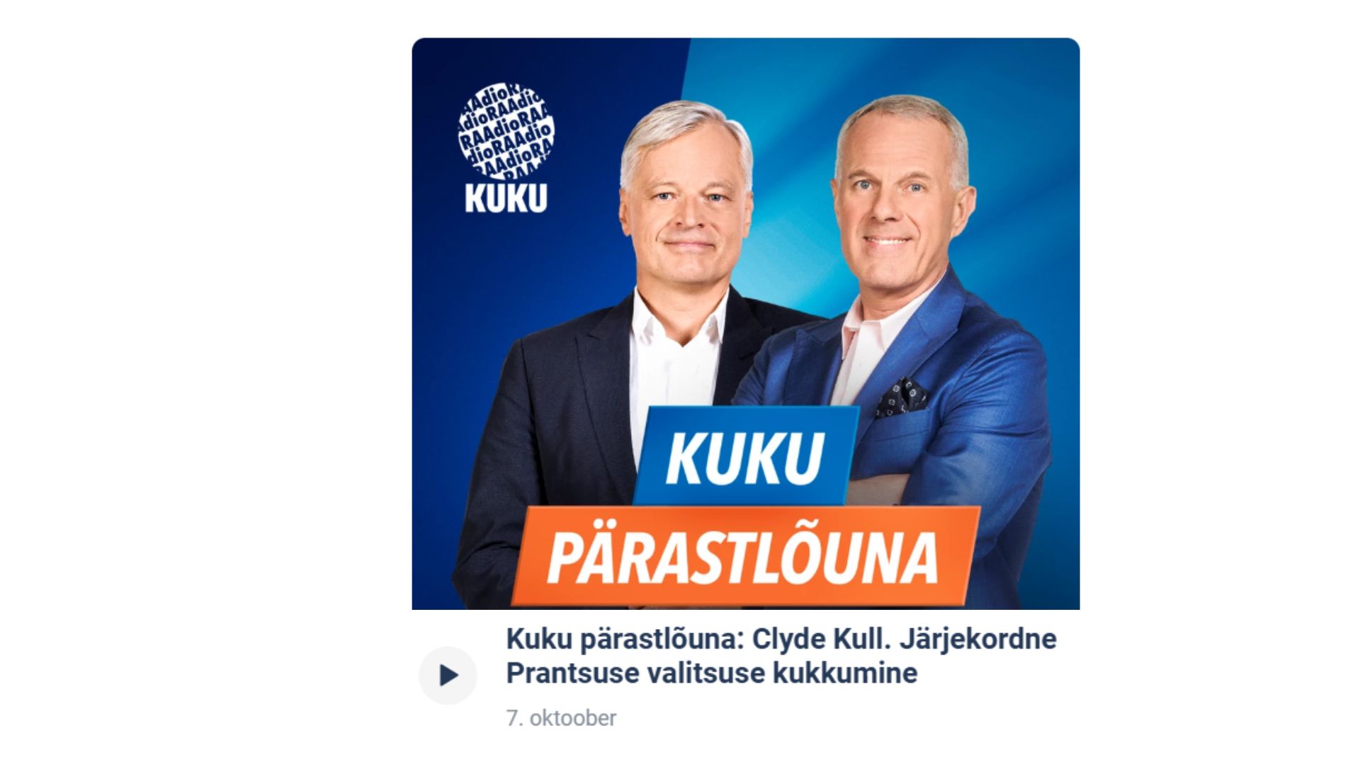 Raadiointervjuu: Prantsusmaa valitsuskriis, eelarve ja Euroopa mõju